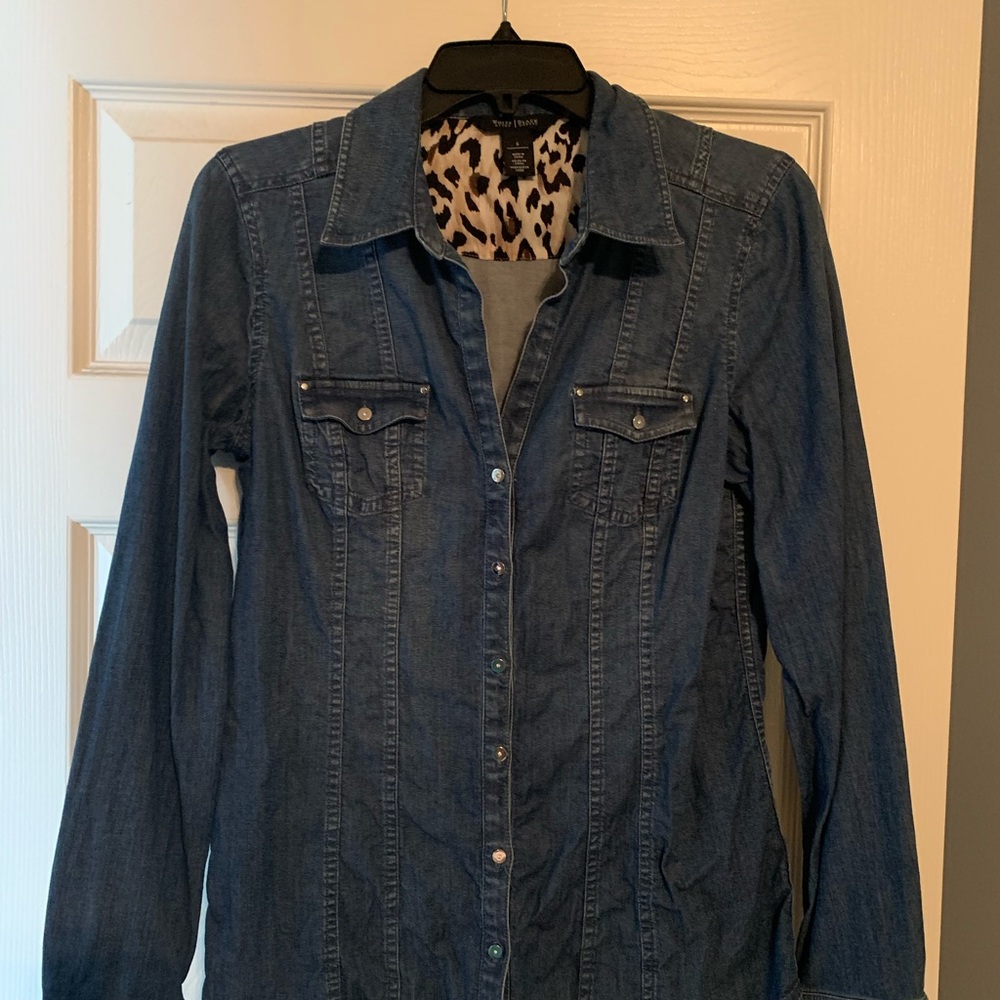 Denim button down